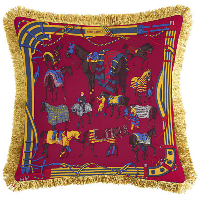 Декоративная подушка Hermes Horses Red 134