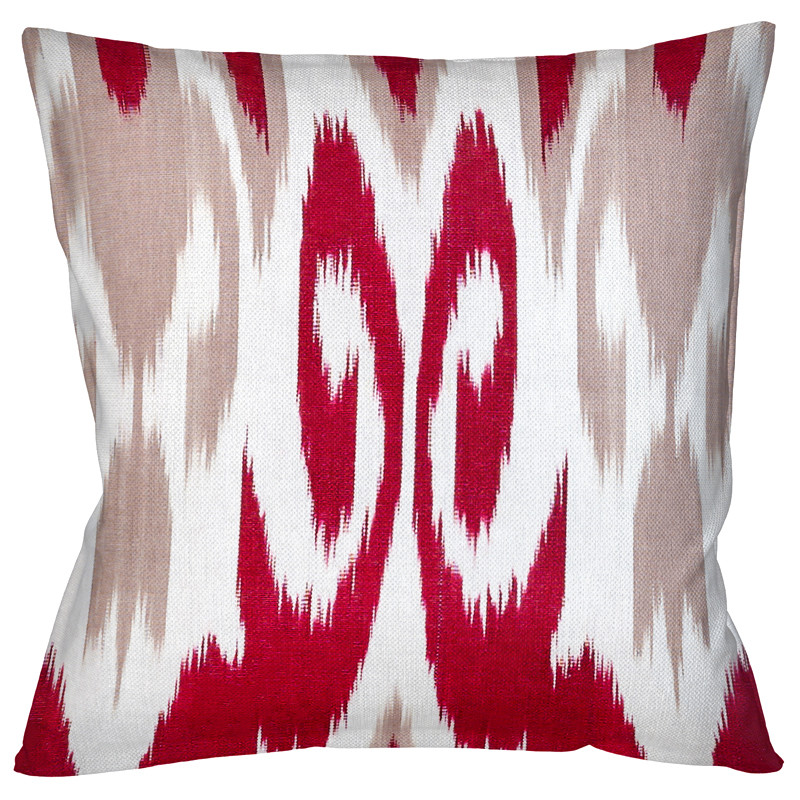 Декоративная подушка Ikat Pattern Красная