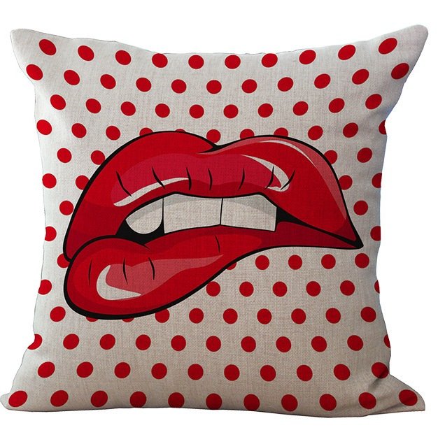 Декоративная подушка Lips and Face #2