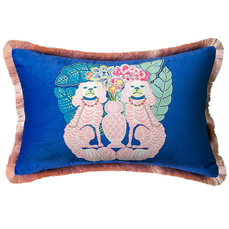 Декоративная подушка Two Dogs on Blue Long Cushion