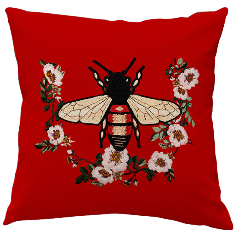 Декоративная подушка Стиль Gucci Bee Red