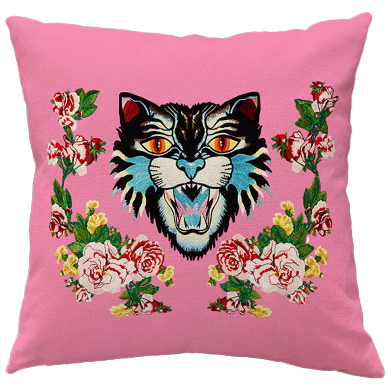 Декоративная подушка Стиль Gucci Cat Pink