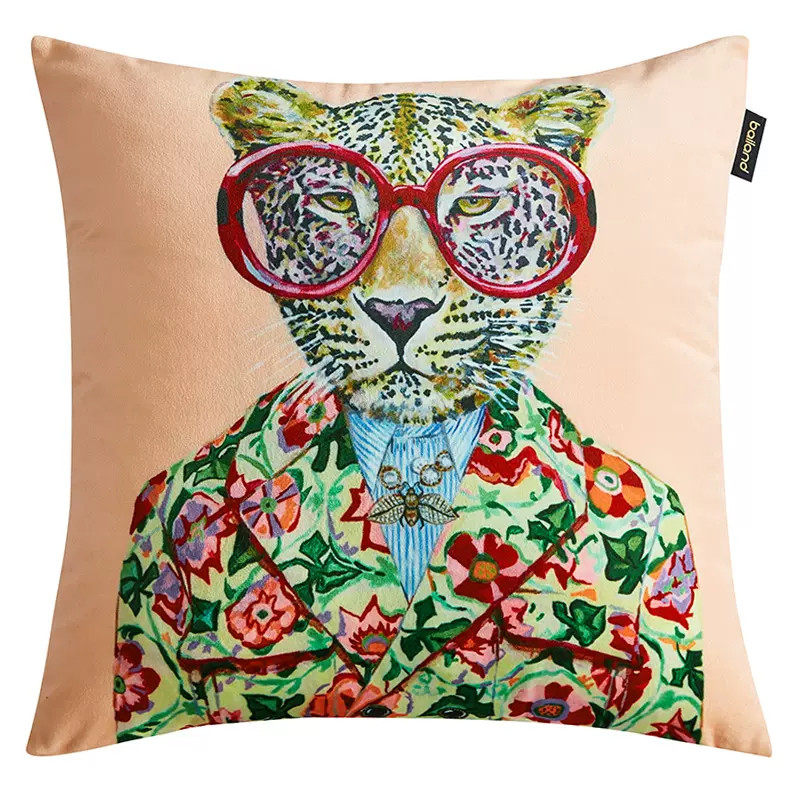 Декоративная подушка Стиль Gucci Fashion Animals Cushion Peach