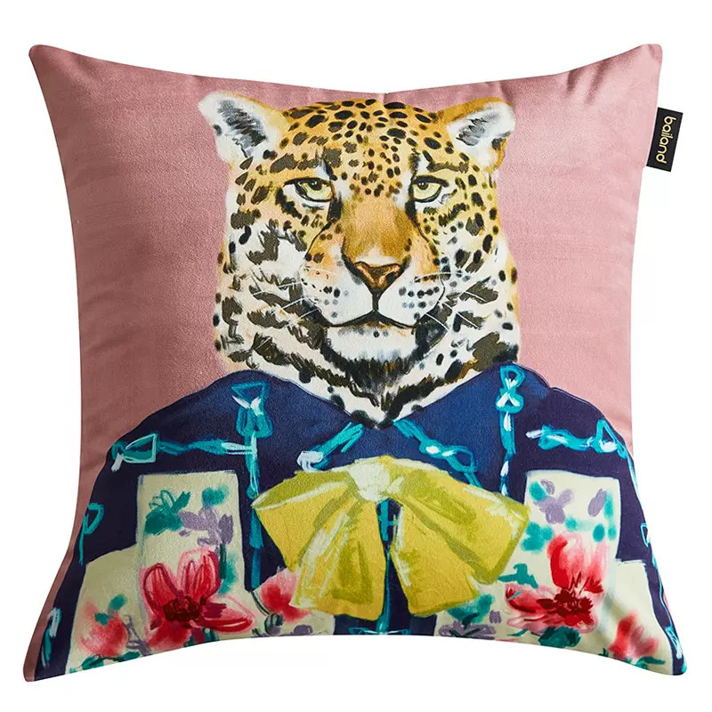 Декоративная подушка Стиль Gucci Leopard Fashion Animals Cushion Pink