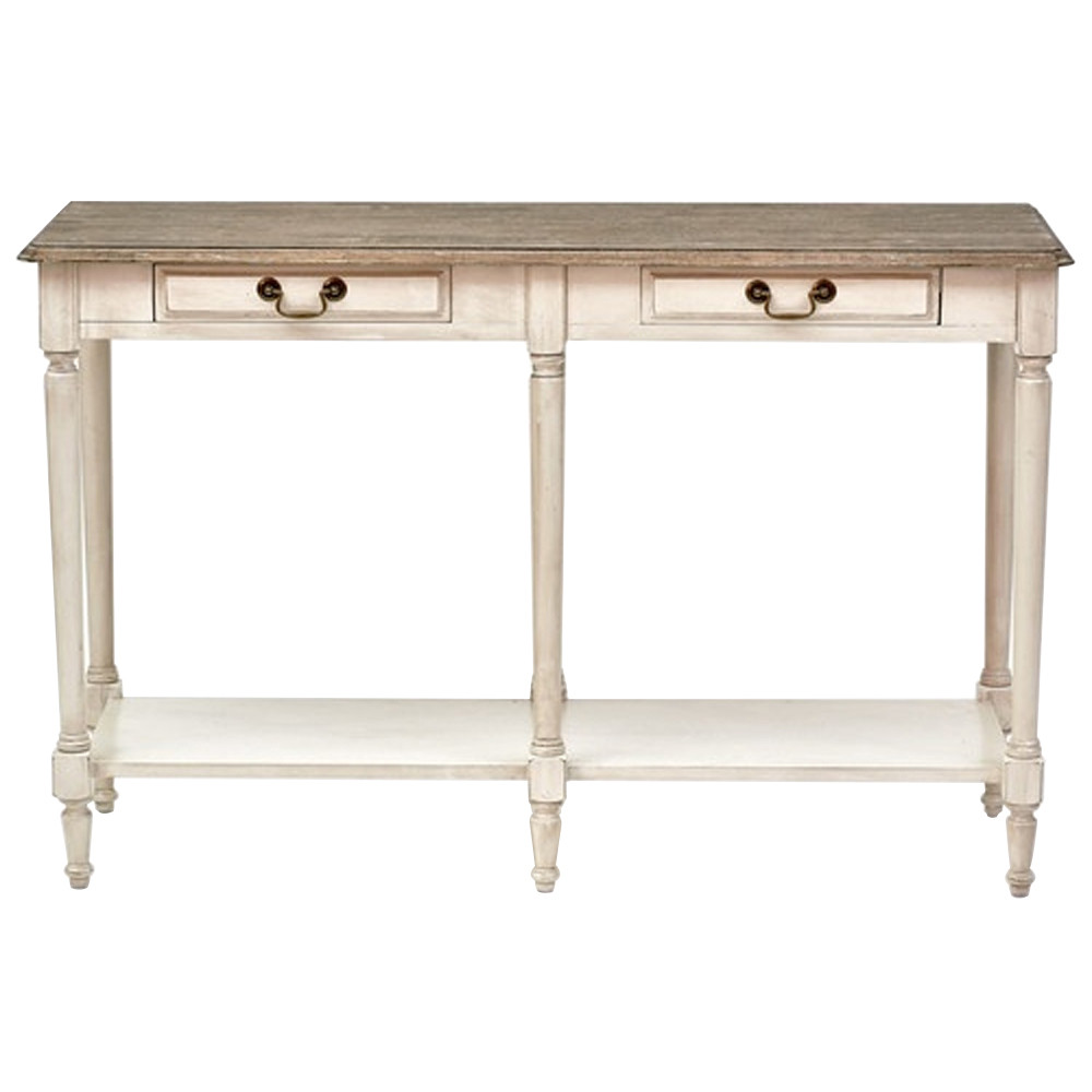Деревянная консоль с двумя ящиками Margery Provence Console Table