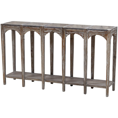 Деревянная консоль с каменной столешницей Beata Wood Console