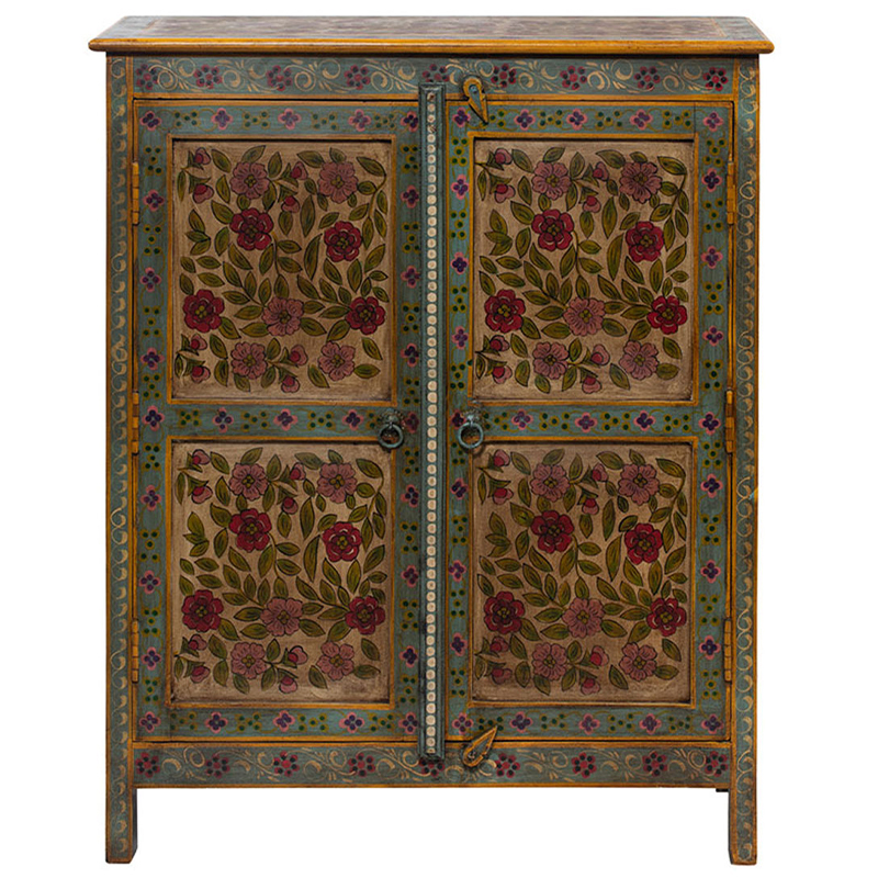 Деревянный комод с 2-мя дверцами ручная роспись Ophelia Flowers Chest of Drawers