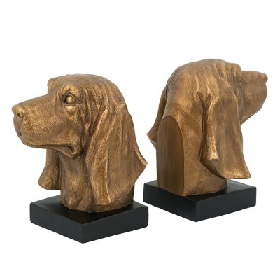 Держатель для книг с бронзовыми фигурками головы собаки Dog Elegance