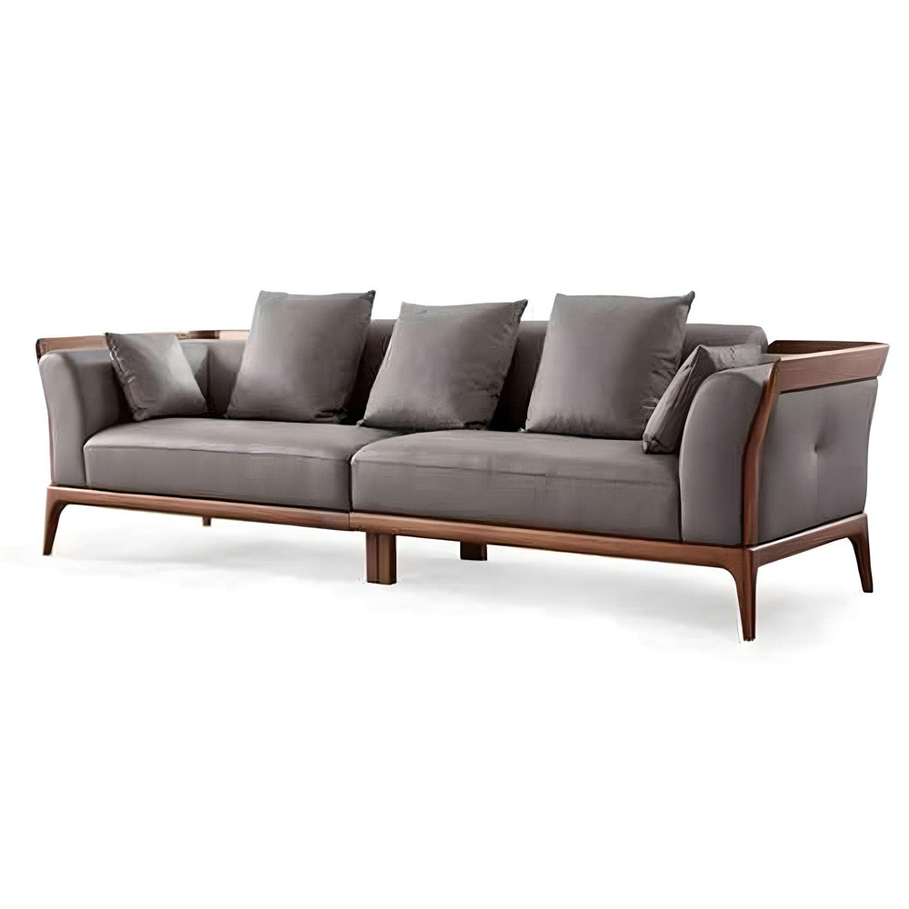 Диван c каркасом из массива дерева Walnut Wood Sofa