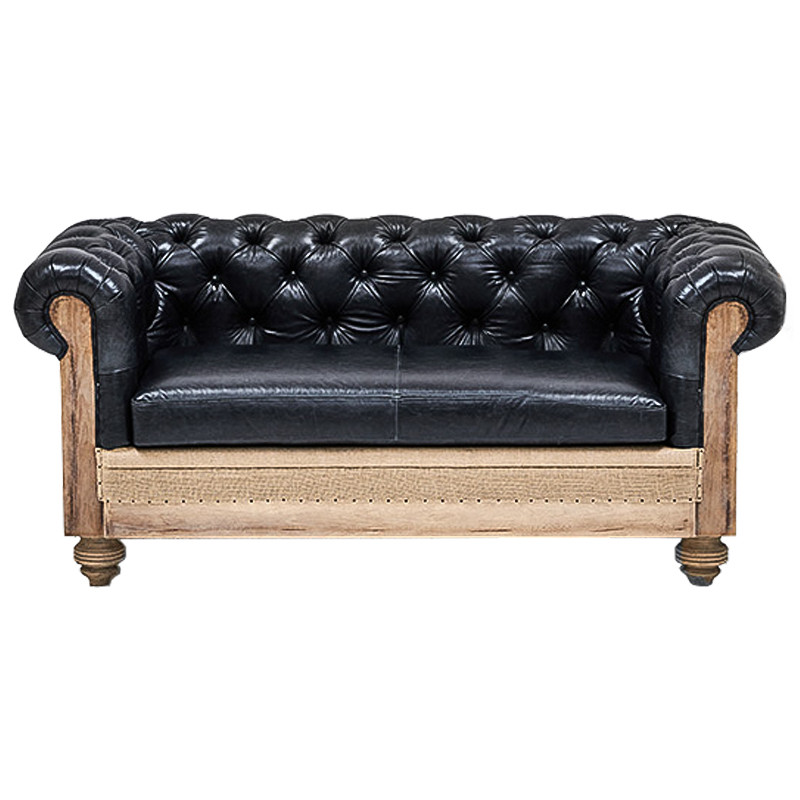 Диван Deconstructed Chesterfield Sofa double Black leather