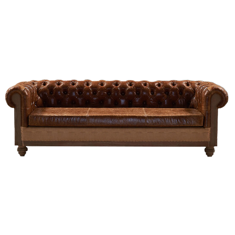 Диван Deconstructed Chesterfield Sofa triple Brown leather