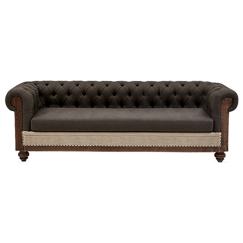 Диван Deconstructed Chesterfield Sofa triple Linen Brown