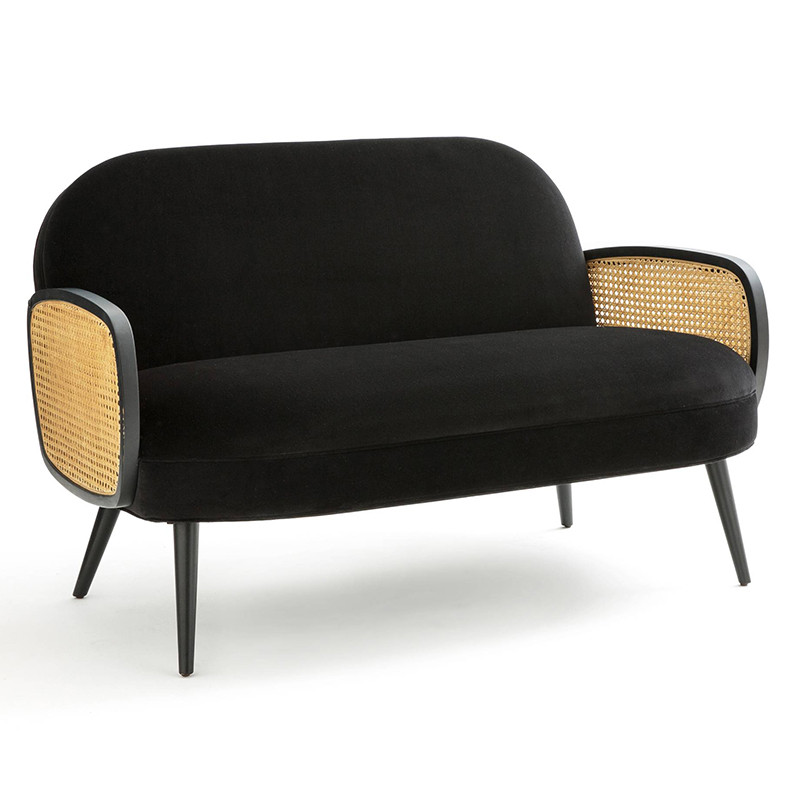 Диван Morten Wicker Black Sofa Черный