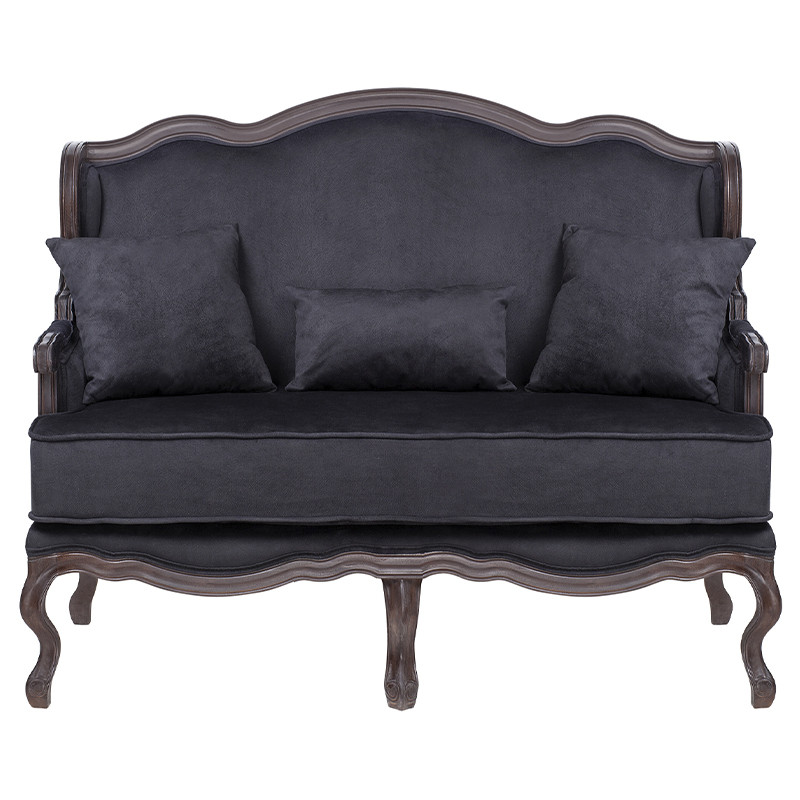 Диван двухместный George Grand Seating black velour