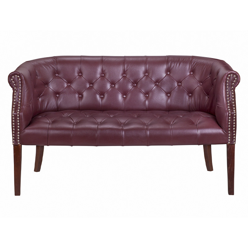 Диван из натуральной кожи на 4-х деревянных ножках из массива бука Chloe Leather Seating vine