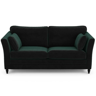 Диван с обивкой из велюра зеленый Gibbs Dark Green Sofa