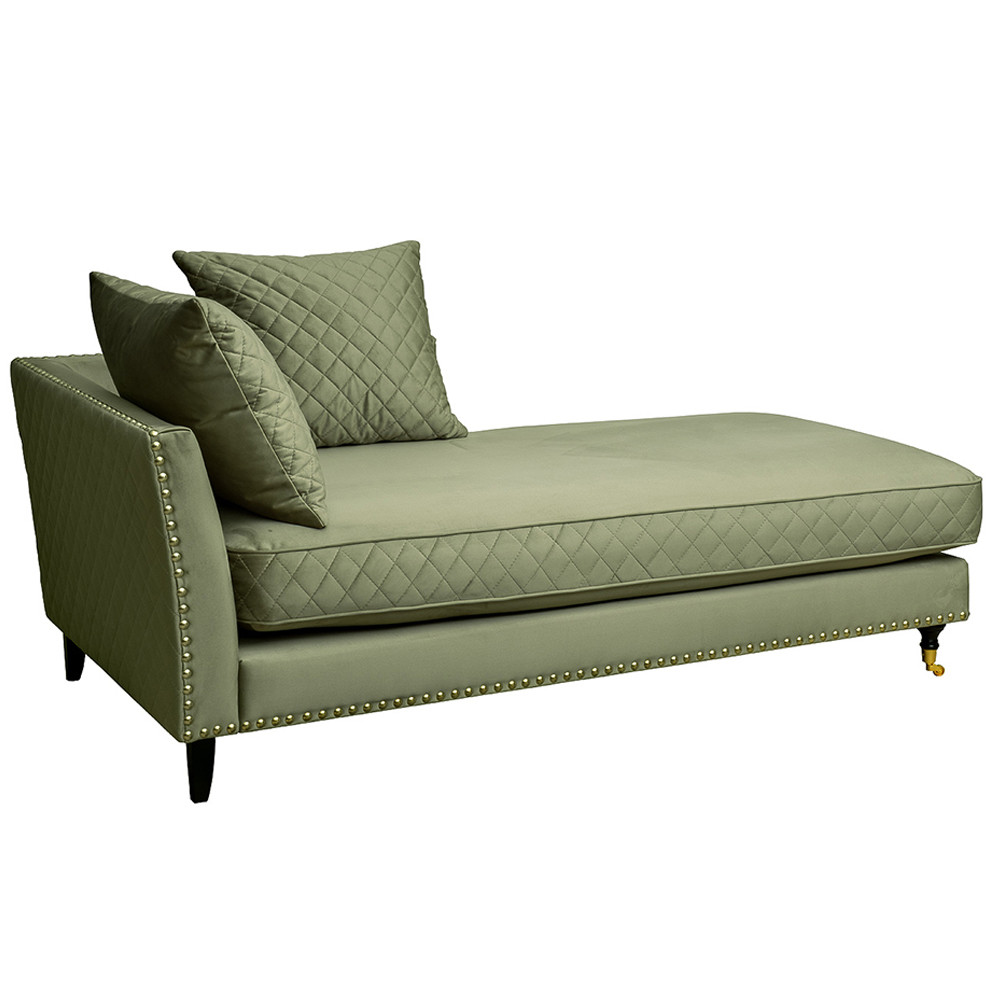 Диван-кушетка правый велюровый Fashion Stitch