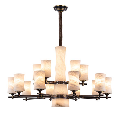 Дизайнерская люстра 15 плафонов из натурального мрамора Marble Shades Chandelier