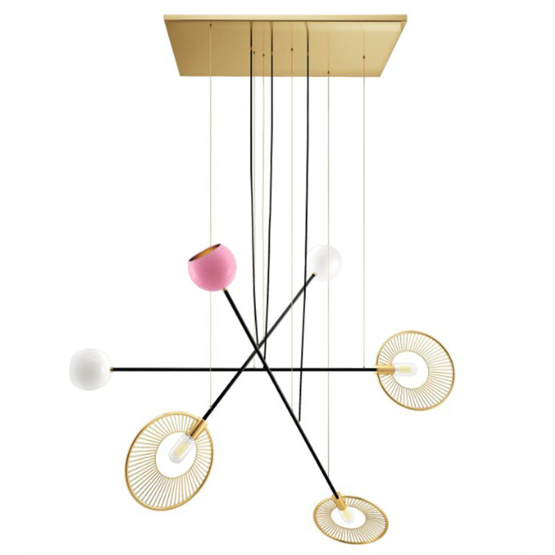 Дизайнерская Люстра Melrose Suspension Lamp Brass Aluminum Lacquered