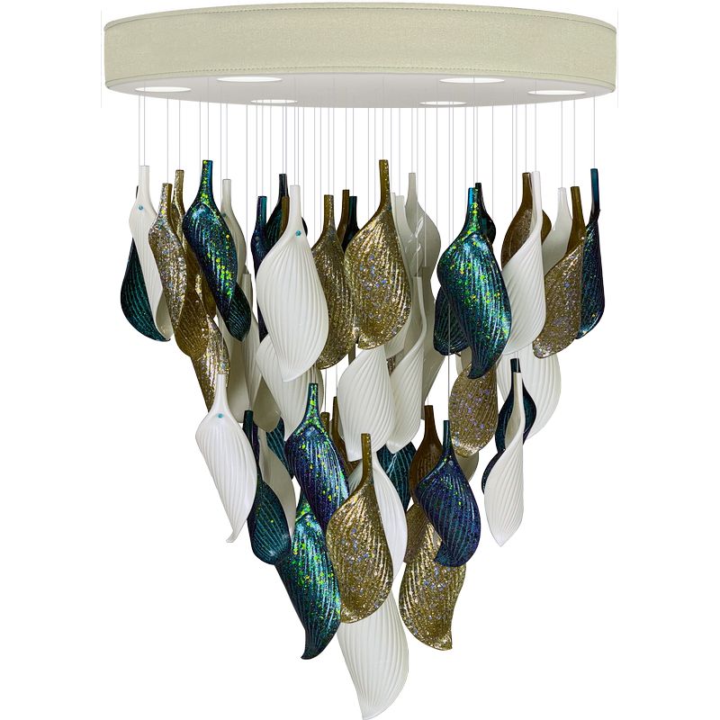 Дизайнерская люстра Turquoise Flower Petals высота 70 см
