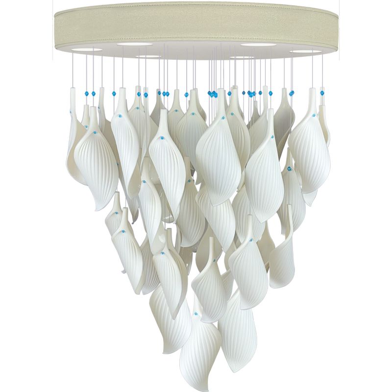 Дизайнерская люстра White Flower Petals высота 70 см