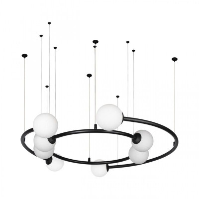 Дизайнерская Модульная Люстра PLANETARY two rings Black 80 см