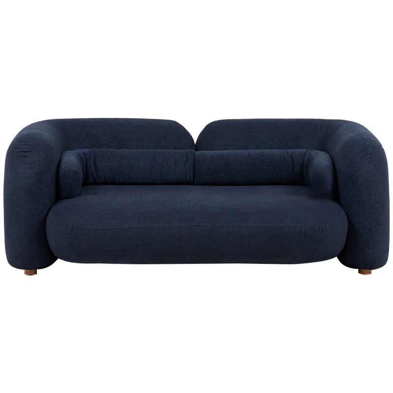Дизайнерский двухместный диван с мягкими спинкой и подлокотниками синий Madelaine Sofa Blue