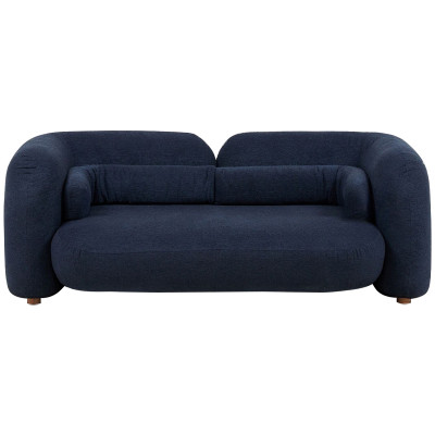 Дизайнерский двухместный диван с мягкими спинкой и подлокотниками синий Madelaine Sofa Blue