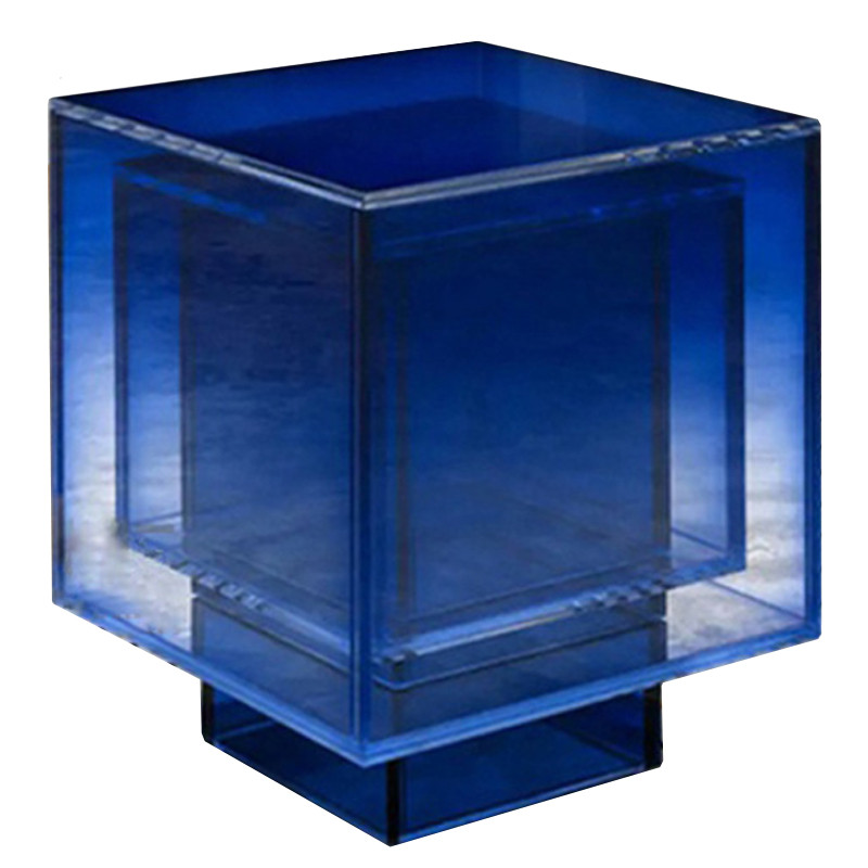Дизайнерский журнальный стол Glass Square Синий studio BUZAO