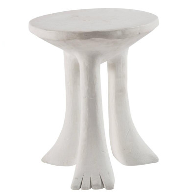 Дизайнерский журнальный стол белый на 3-х ножках в виде ступней African table