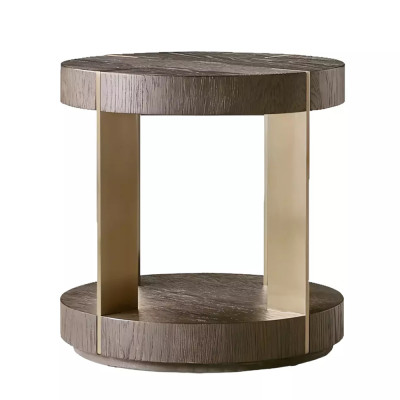 Дизайнерский журнальный стол круглый на 4-х ножках с подстольем Hufok