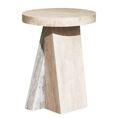 Дизайнерский журнальный стол с круглой каменной столешницей Utezu