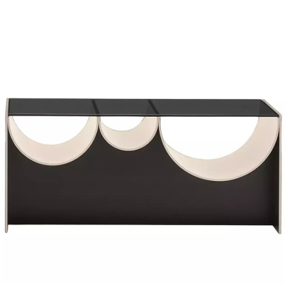 Дизайнерский журнальный стол с полукруглыми полками под столешницей Tiwoberoc