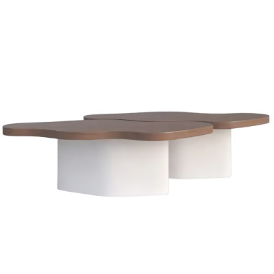 Дизайнерский журнальный стол с фигурной столешницей на белом основании Holarisex