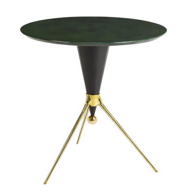 Дизайнерский журнальный столик с круглой столешницей на золотых ножках Risenbix