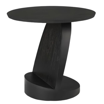 Дизайнерский журнальный столик чёрный с круглой столешницей Arycy