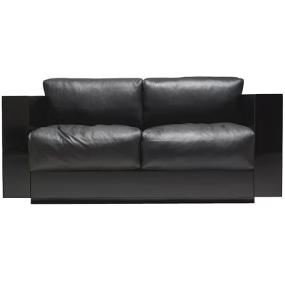 Дизайнерский кожаный диван черный Poltronova Saratoga Sofa
