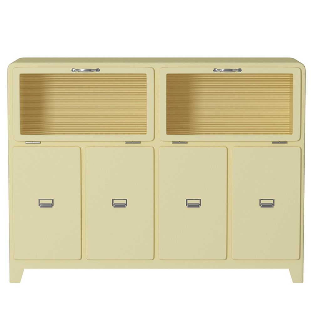 Дизайнерский комод с  2-мя рельефными откидными дверками из стекла Mikko