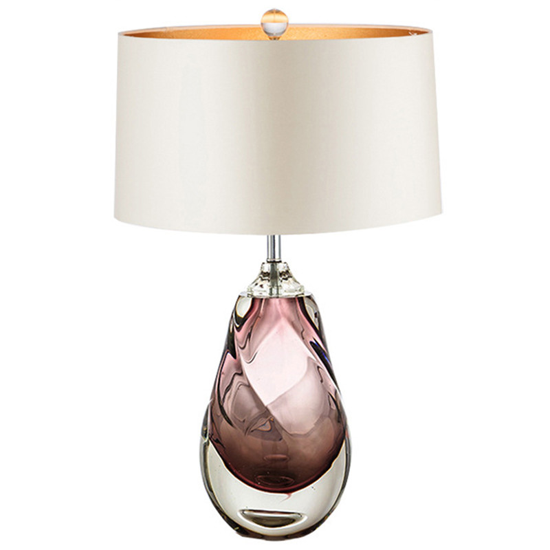 Дизайнерский настольный светильник Crystal Table Lamp Розовое стекло