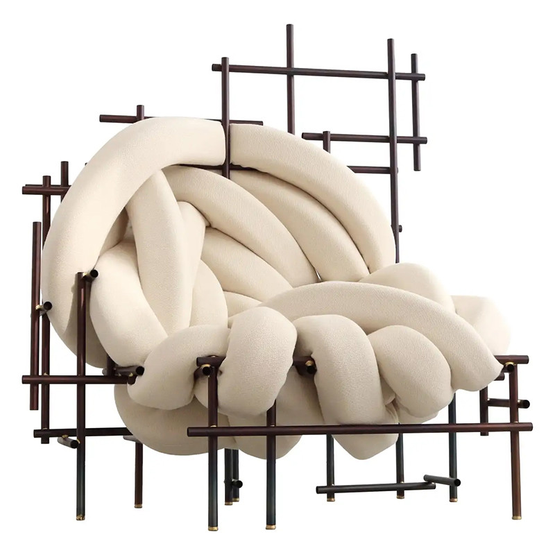 Дизайнерское Кресло с плетеными трубами Lawless Fauteuil by Evan Fay