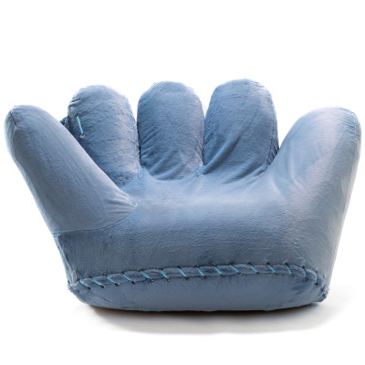 Дизайнерское плюшевое кресло в форме руки голубое Poltronova Joe Plush Baby Blue Armchair