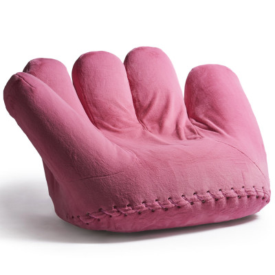 Дизайнерское плюшевое розовое кресло в форме руки Poltronova Joe Plush Taffy Pink Armchair