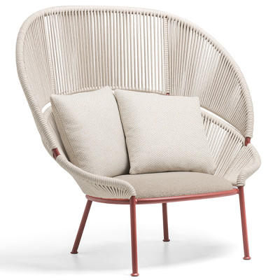 Дизайнерское уличное кресло с веревочной спинкой PETALO Armchair