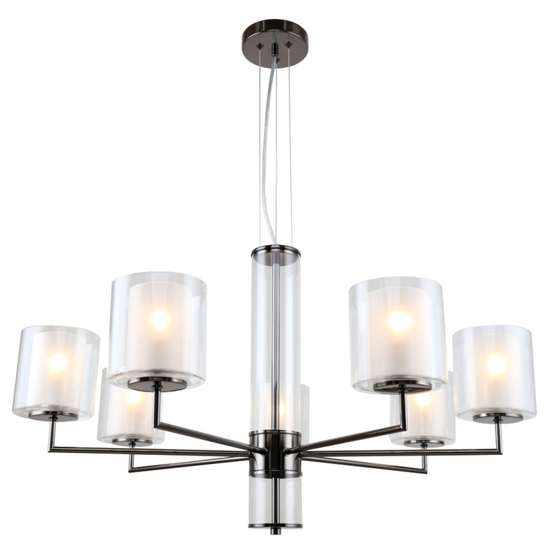 Жемчужно-черная люстра с плафонами из двойного стекла LAURENT