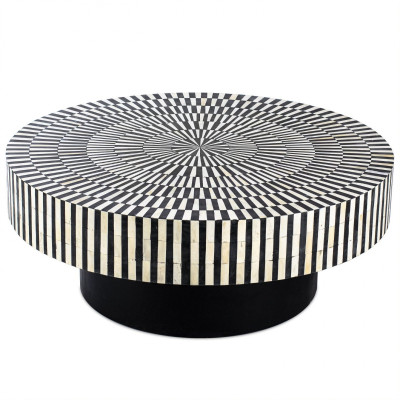 Журнальный стол Round Indian Bone Inlay coffee table