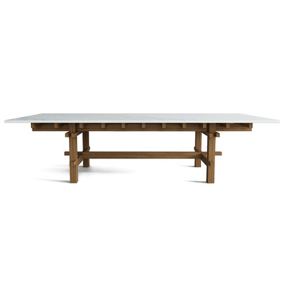 Журнальный стол из дерева с каменной столешницей Minka Table