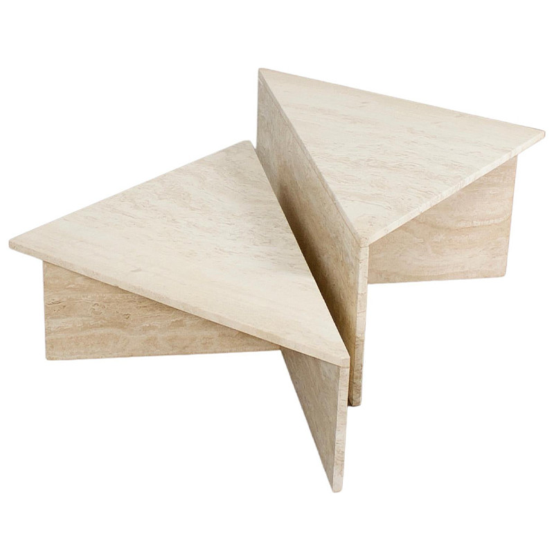 Журнальный стол из мрамора Large Travertine Coffee Table by UpUp