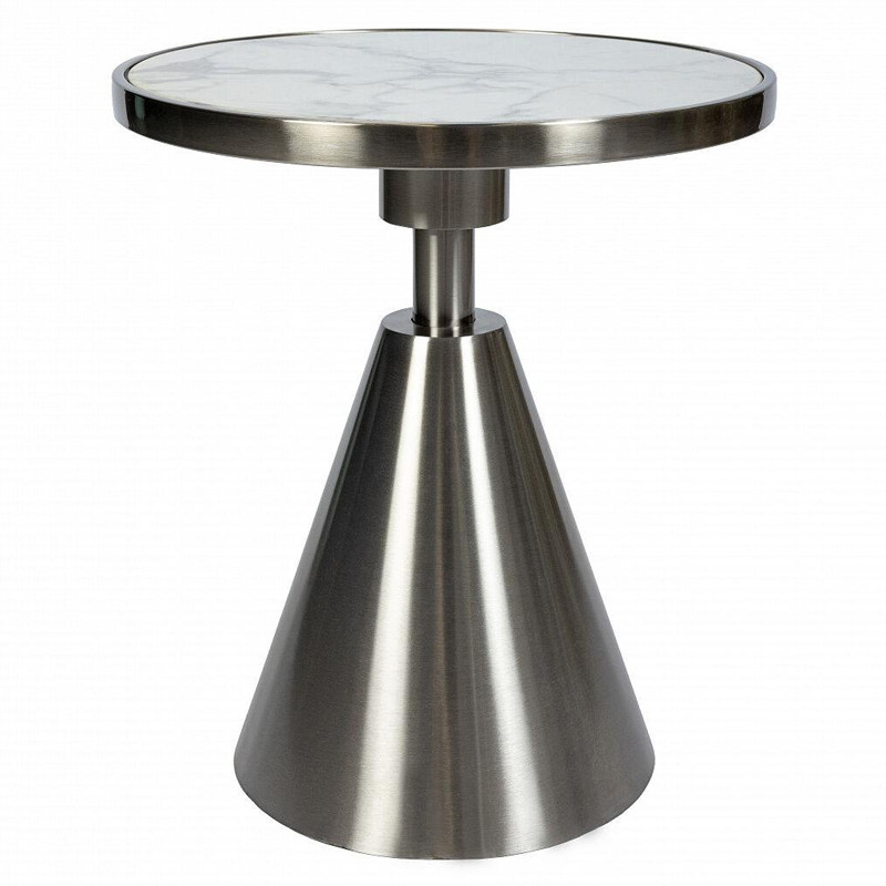 Журнальный столик с белой мраморной столешницей Kettle