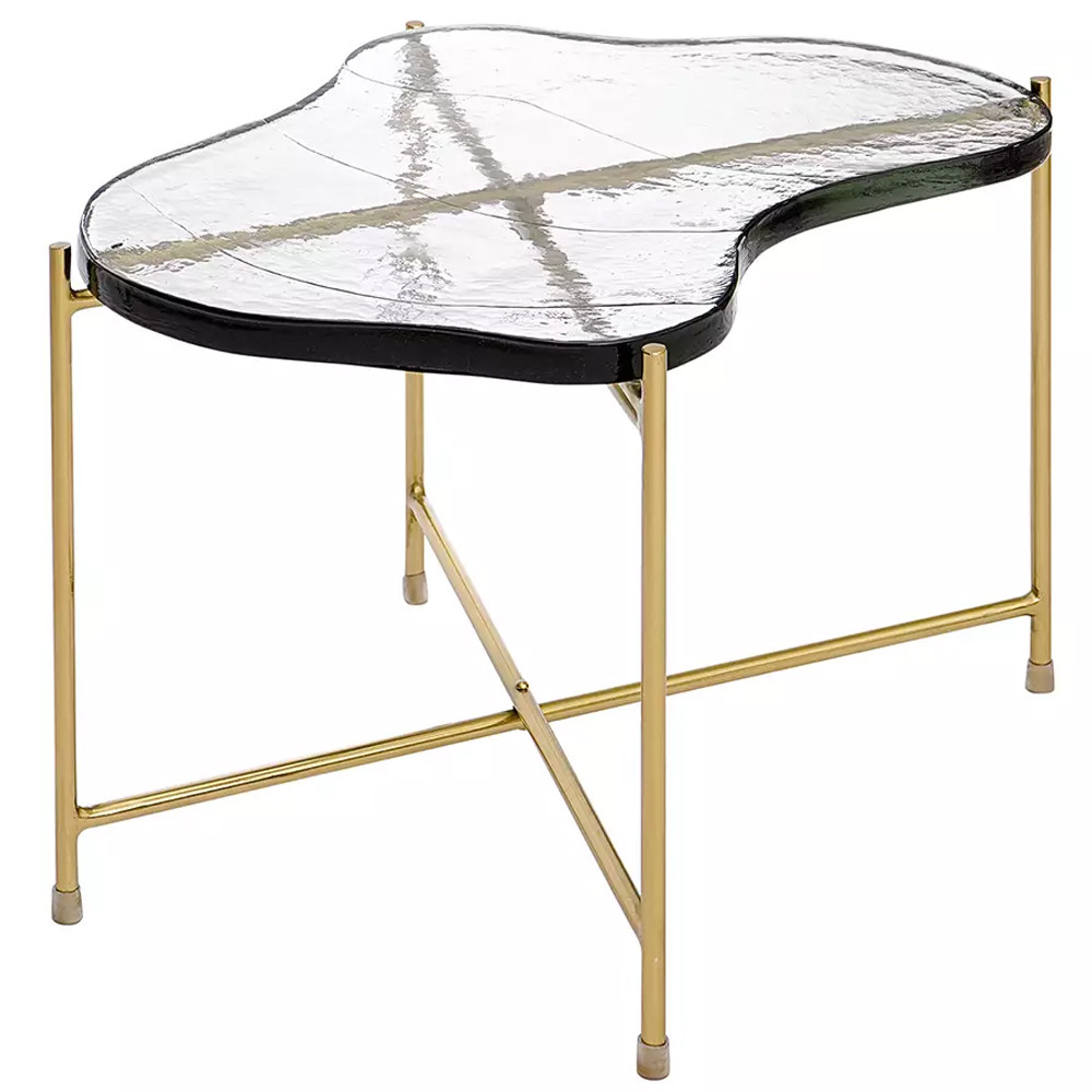 Журнальный столик с изогнутой стеклянной столешницей Curved Glass Table Top