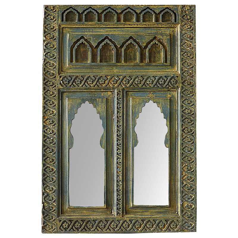 Зеркало Adah Grey Mango Carved Mirror